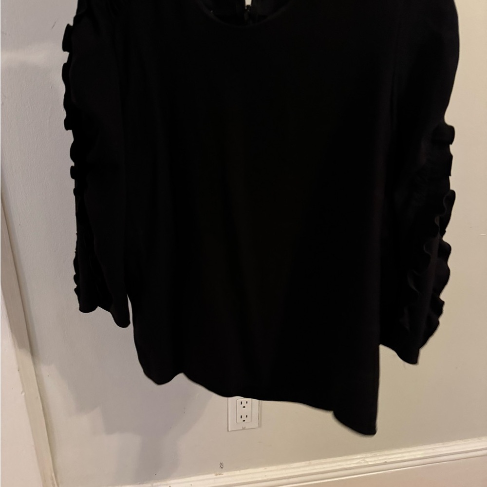 Chloe Black Long Sleeve Ruffled Sweatshirt